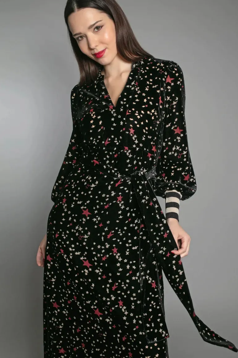 Aleanne Devore Maxi Dress - Black
