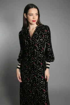 Aleanne Devore Maxi Dress - Black