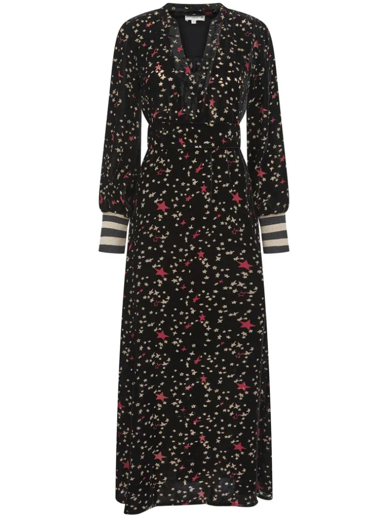 Aleanne Devore Maxi Dress - Black