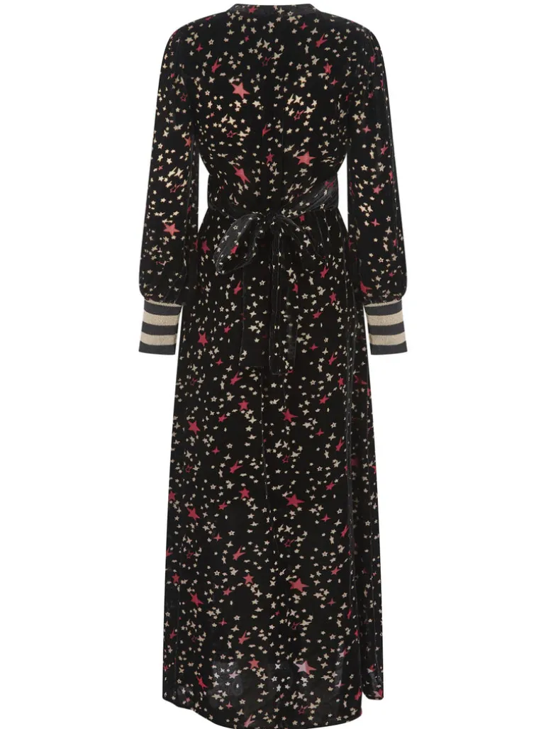 Aleanne Devore Maxi Dress - Black