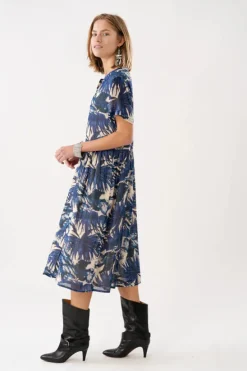 Aliya Midi Dress SS - Blue