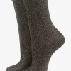 All Over Glitter Socks - Black Gold