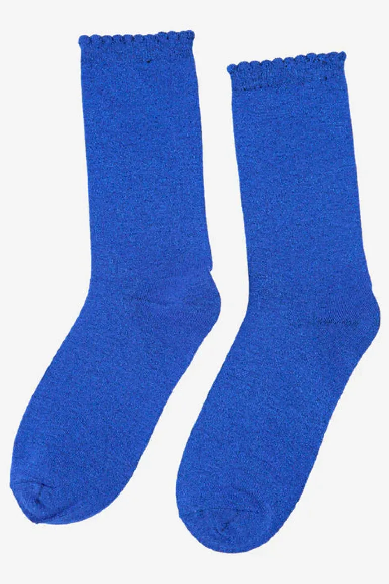 All Over Glitter Socks - Electric Blue