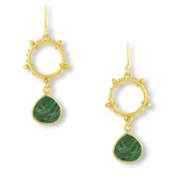 Allegra Earrings - Malachite