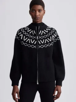 Alys Fairisle Knit Jacket - Black