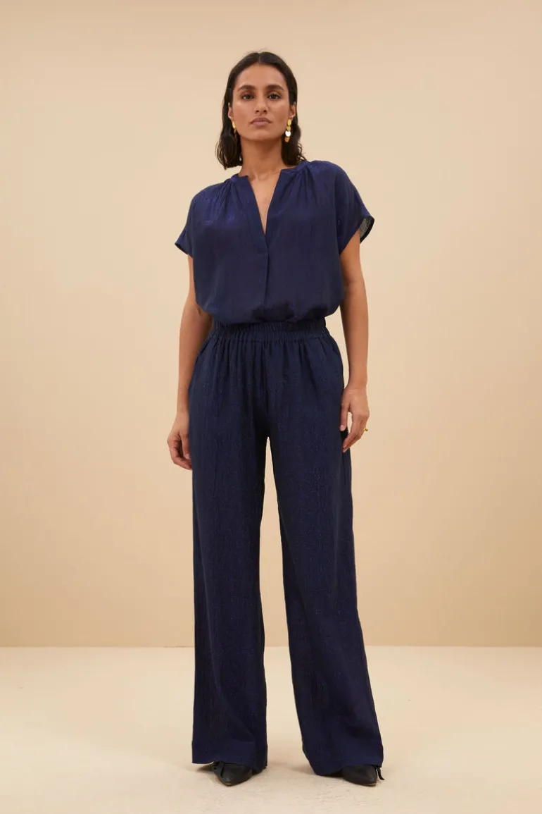 Amie Lurex Blouse - Midnight