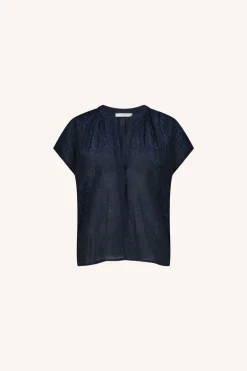 Amie Lurex Blouse - Midnight
