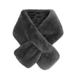 Animal Print Lined Scarf - Noir