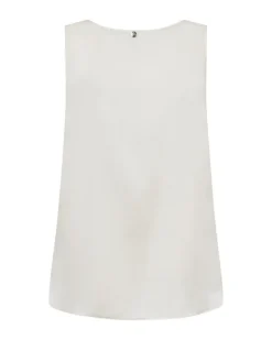 Astrid V-Neck Silk Tank Top - Ecru