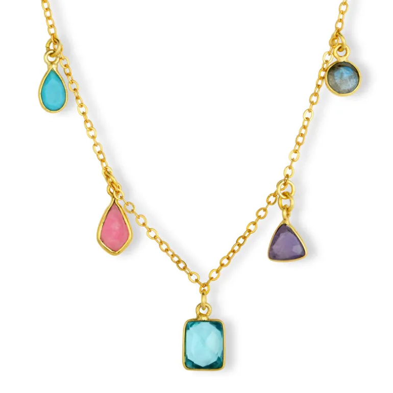 Aubrey Charm Necklace Multi