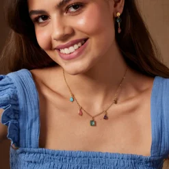Aubrey Charm Necklace Multi