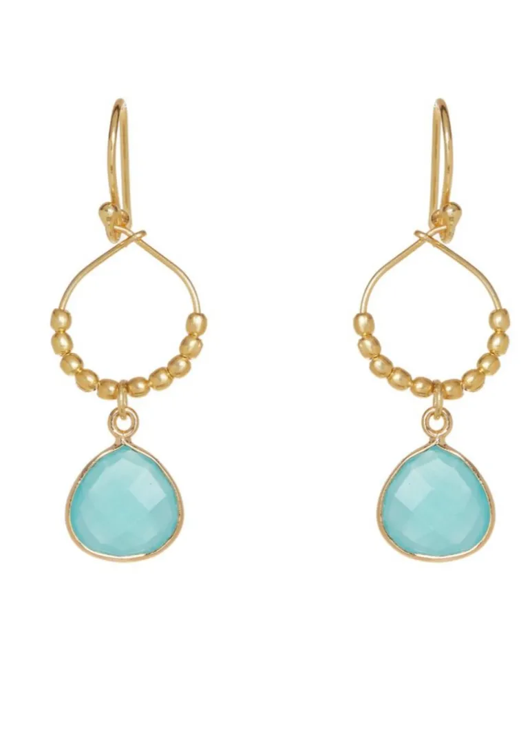 Bay Reef Earrings - Aqua Chalcedony