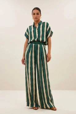 Benji Tie Dye Pants - Green Tie Dye Stripe