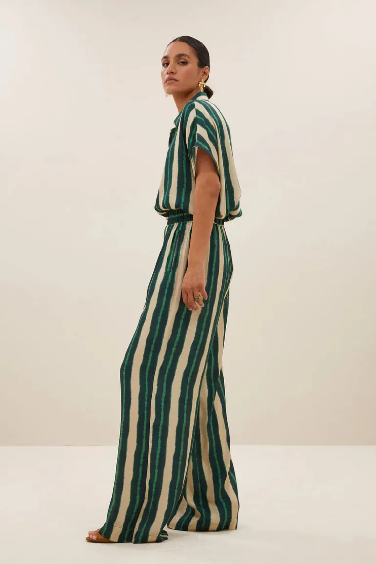 Benji Tie Dye Pants - Green Tie Dye Stripe