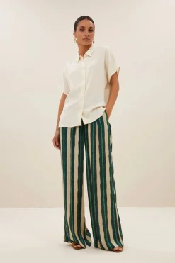 Benji Tie Dye Pants - Green Tie Dye Stripe