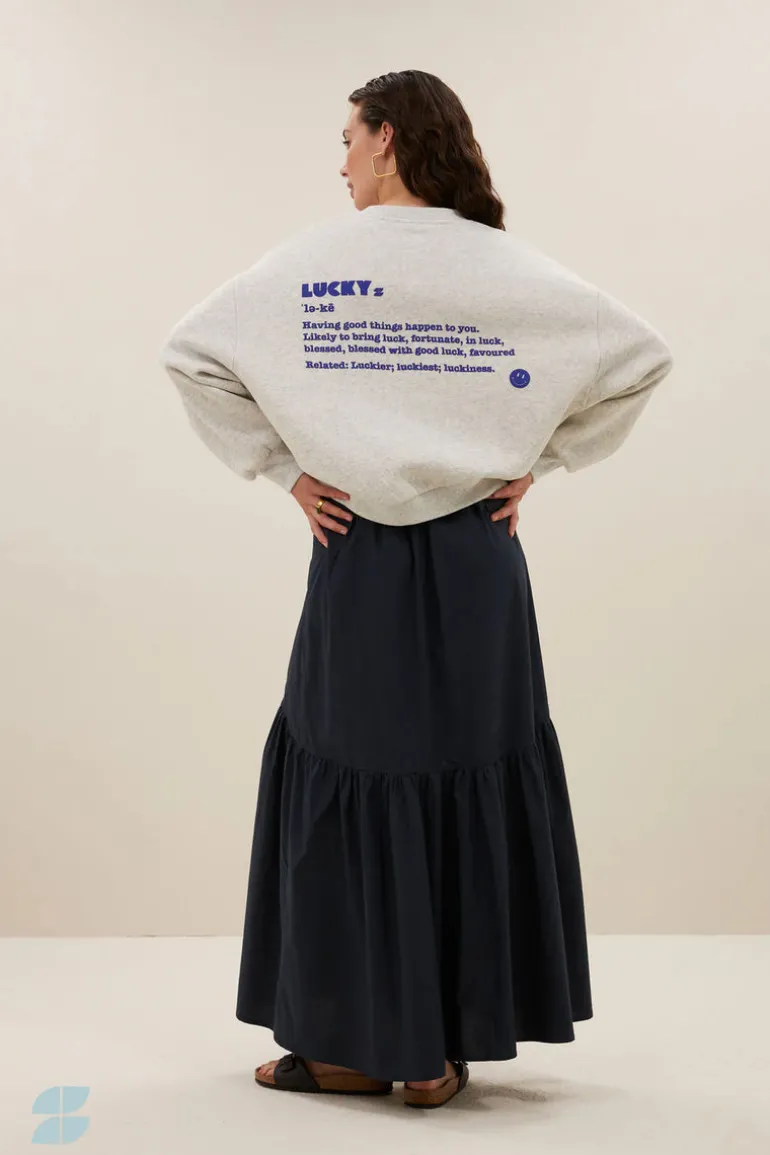 Bibi Dictionary Big Sweater - Light Grey Melee