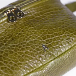 Big Leather Banana Bag - Bubble Olive