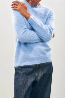 Brushed Crew - Blue Marl