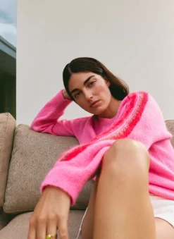 Bryce Knit with sleeve stripe - Blush