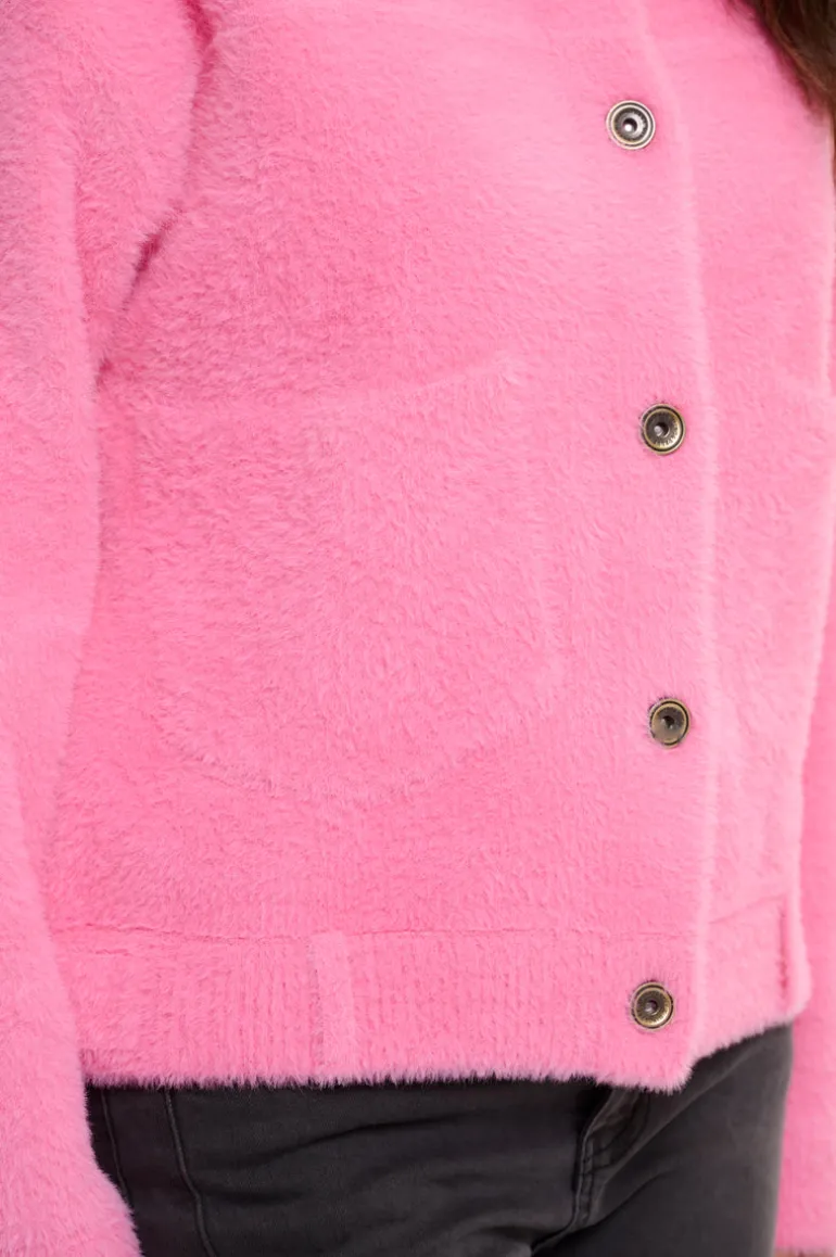 Bubbly Boxy Jacket - Bright Pink