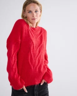 Cable Sweater - True Red