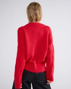 Cable Sweater - True Red