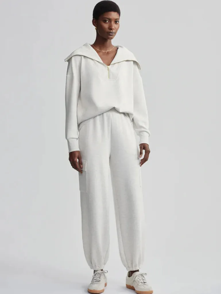 Catherine Half Zip Sweat - Ivory Marl