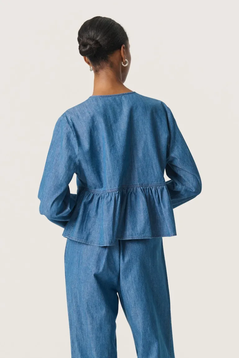 Chamy Shirt Blouse - Medium Blue Denim