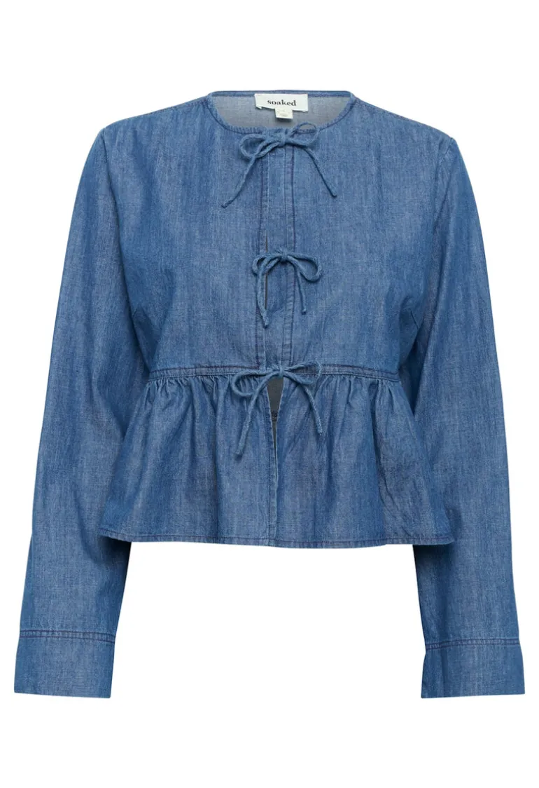 Chamy Shirt Blouse - Medium Blue Denim