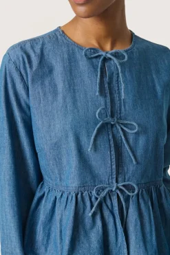 Chamy Shirt Blouse - Medium Blue Denim