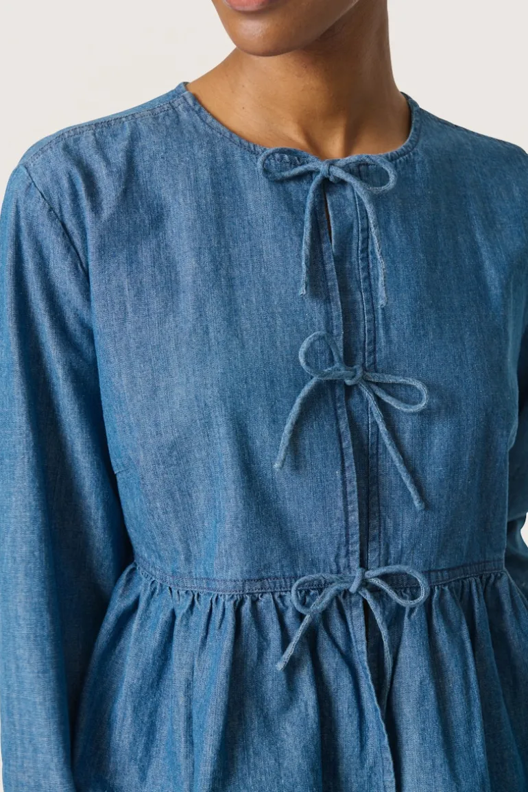 Chamy Shirt Blouse - Medium Blue Denim