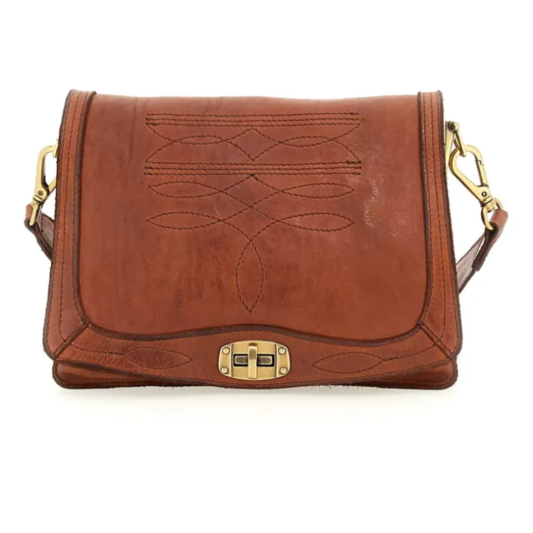 Charro Stitch Cross Body Bag- Cognac