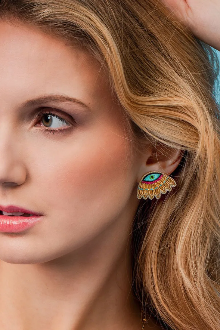 Chaz Clip On Earring - Fushia