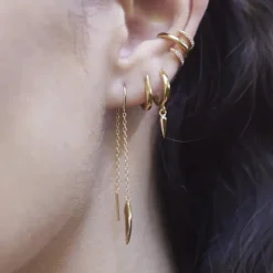 Claw Threader Earrings - Gold