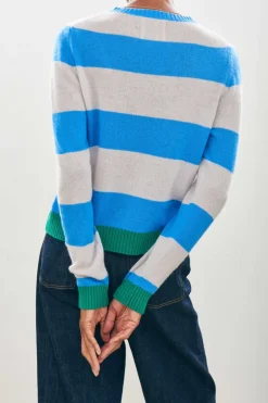 Contrast Stripe Crew - Sky / Emerald