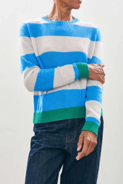 Contrast Stripe Crew - Sky / Emerald