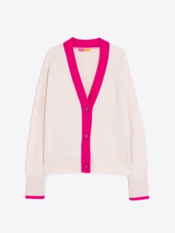 Corto Cardigan - Ecru/Fuschia