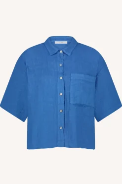 Cris Linen Blouse - Queens Blue