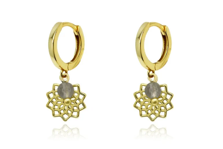 Crown Chakra Hoop Earring - Gold