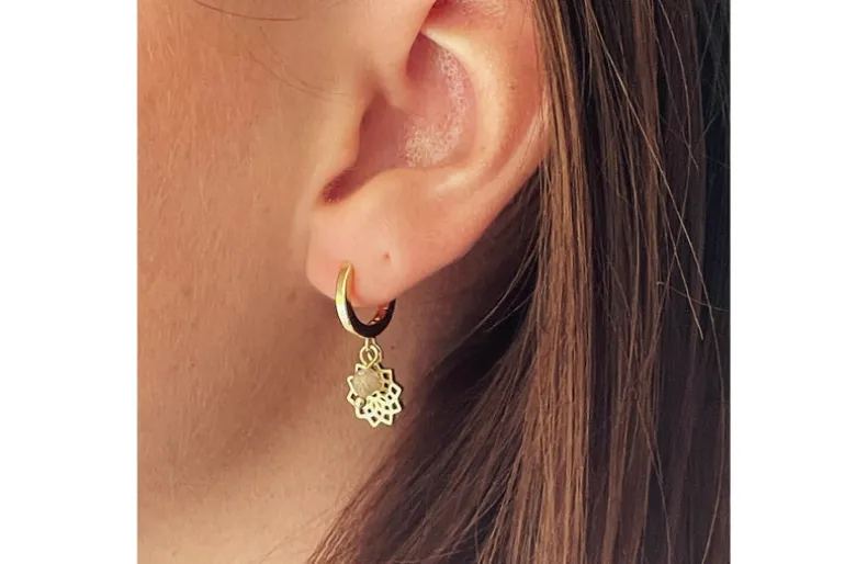 Crown Chakra Hoop Earring - Gold