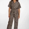 Darca Fluid Pants With Belt - Leopard