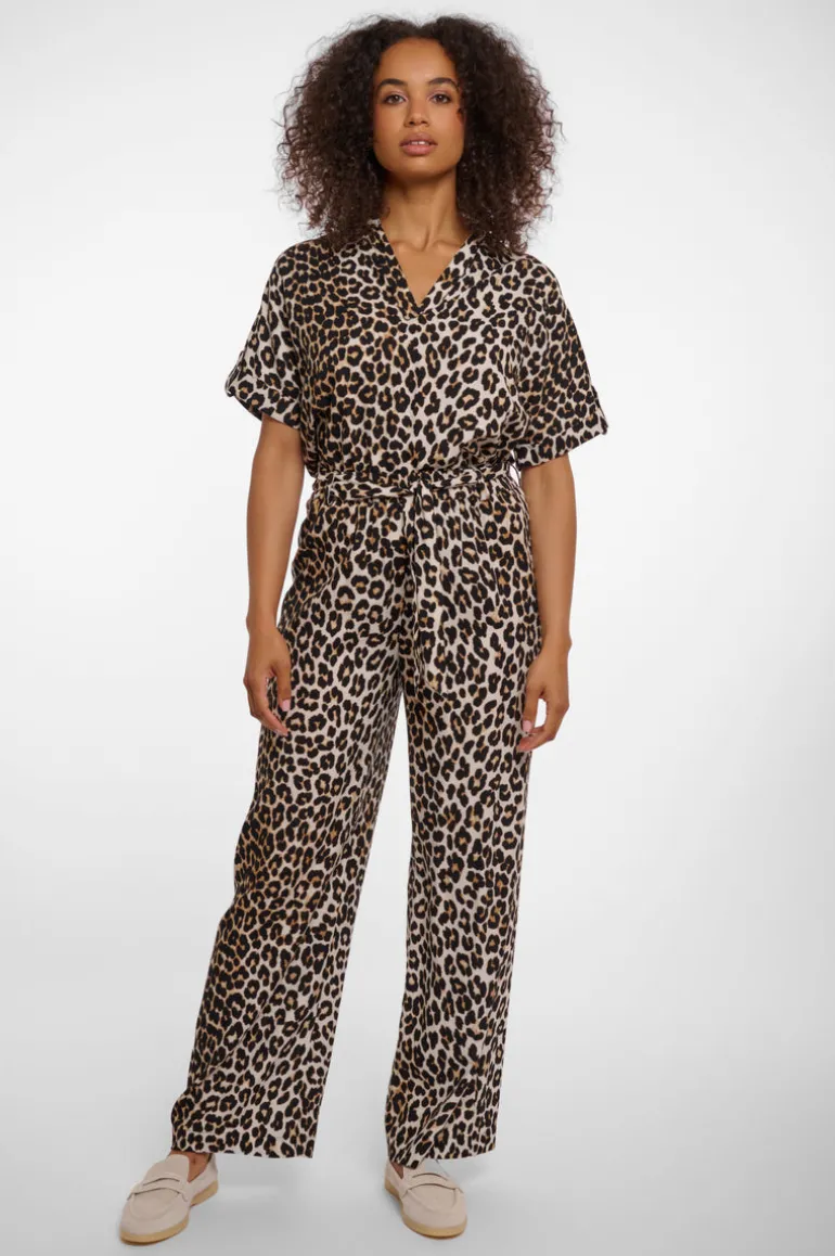 Darca Fluid Pants With Belt - Leopard