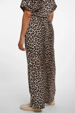 Darca Fluid Pants With Belt - Leopard