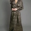Devina Lame Dress - Leopard
