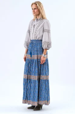 Diamond Maxi Skirt - Blue