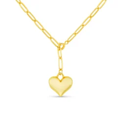 Domed Heart Charm Necklace