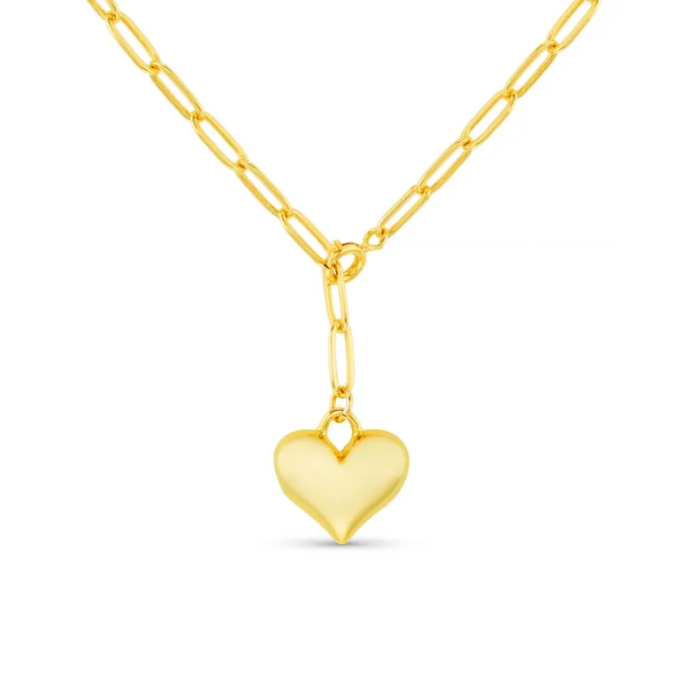 Domed Heart Charm Necklace