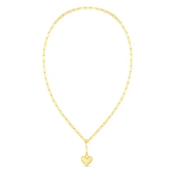 Domed Heart Charm Necklace