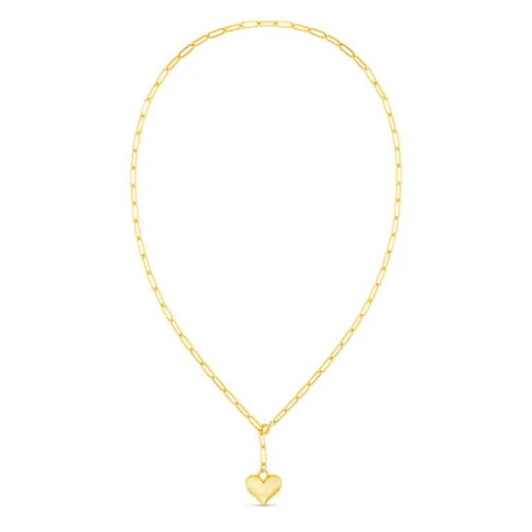 Domed Heart Charm Necklace