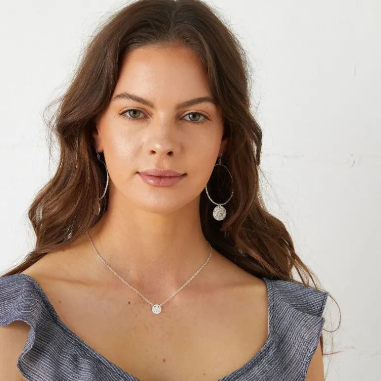 Dominique Large Hoop Earrings - Silver
